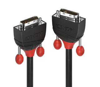 Lindy 36251 câble DVI 1 m DVI-D Noir, Rouge
