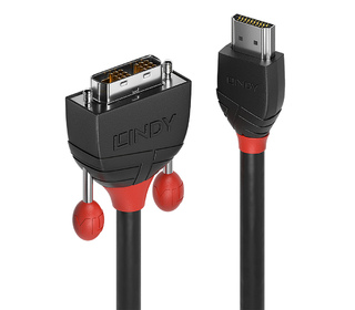 Lindy 36271 câble vidéo et adaptateur 1 m HDMI Type A (Standard) DVI-D Noir