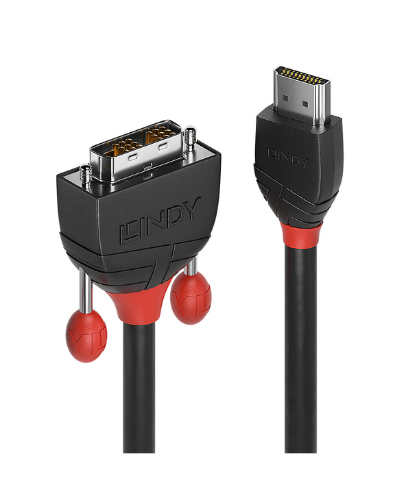Lindy 36272 câble vidéo et adaptateur 2 m HDMI Type A (Standard) DVI-D Noir