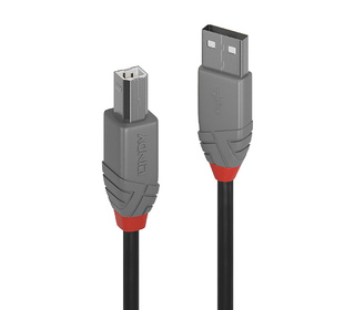 Lindy 36671 câble USB 0,5 m USB 2.0 USB A USB B Noir, Gris