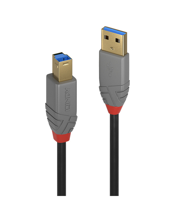 Lindy 36743 câble USB 3 m USB 3.2 Gen 1 (3.1 Gen 1) USB A USB B Noir, Gris