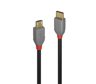Lindy 36890 câble USB 0,5 m USB 2.0 USB C Micro-USB B Noir, Gris