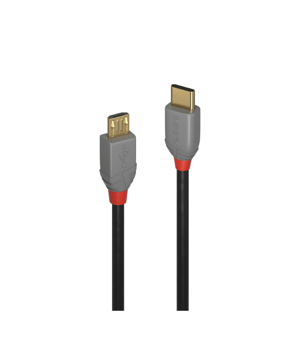 Lindy 36891 câble USB 1 m USB 2.0 USB C Micro-USB B Noir, Gris