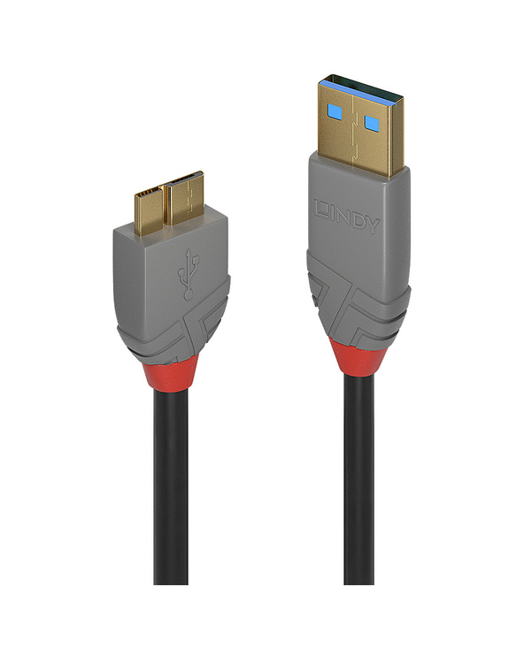 Lindy 36768 câble USB 3 m USB 3.2 Gen 1 (3.1 Gen 1) USB A Micro-USB B Noir