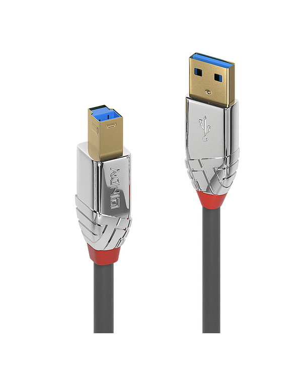 Lindy 36660 câble USB 0,5 m USB 3.2 Gen 1 (3.1 Gen 1) USB A USB B Chrome, Gris