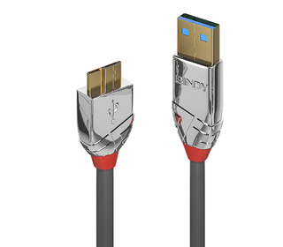 Lindy 36656 câble USB 0,5 m USB 3.2 Gen 1 (3.1 Gen 1) USB A Micro-USB B Gris