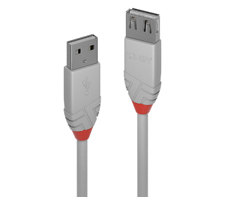 Lindy 36713 câble USB 2 m USB 2.0 USB A Gris