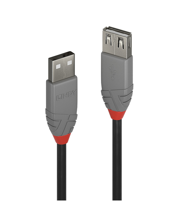 Lindy 36700 câble USB 0,2 m USB 2.0 USB A Noir, Gris