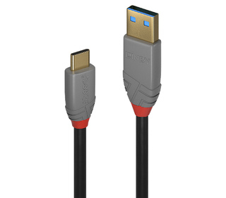 Lindy 36912 câble USB 1,5 m USB 3.2 Gen 2 (3.1 Gen 2) USB C USB A Noir, Gris