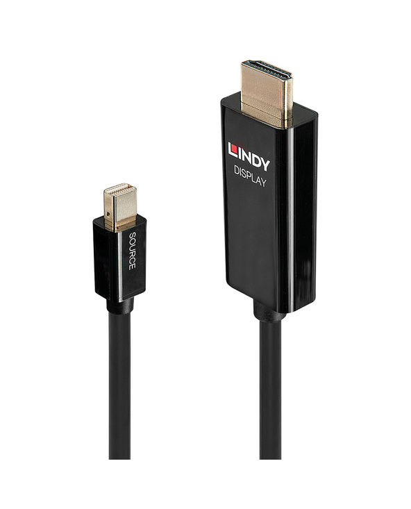 Lindy 40912 câble vidéo et adaptateur 2 m Mini DisplayPort HDMI Type A (Standard) Noir