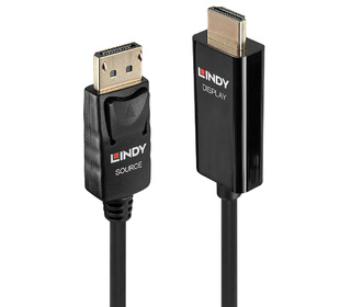 Lindy 40914 câble vidéo et adaptateur 0,5 m HDMI Type A (Standard) DisplayPort Noir