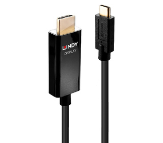 Lindy 43292 câble vidéo et adaptateur 2 m USB Type-C HDMI Type A (Standard) Noir