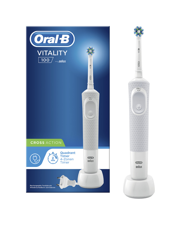 Oral-B Vitality 100 CrossAction Adulte Brosse à dents rotative oscillante Blanc