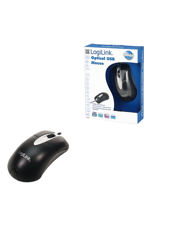 LogiLink Mouse optical USB souris USB Type-A Optique 800 DPI