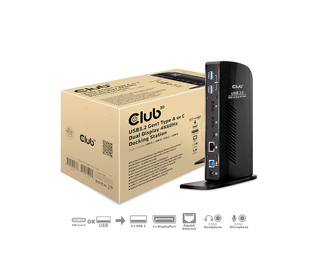 CLUB3D USB3.2 Gen1 Type A or C Dual Display 4K60Hz Docking Station DisplayLink Certified