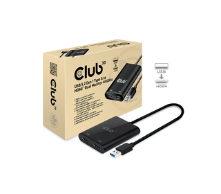 CLUB3D USB A to HDMI 2.0 Dual Monitor 4K 60Hz