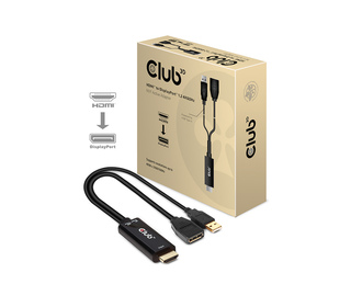 CLUB3D HDMI 2.0 TO DISPLAYPORT 1.2 4K60HZ HDR M/F ACTIVE ADAPTER Noir