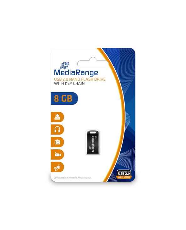 MediaRange MR920 lecteur USB flash 8 Go USB Type-A 2.0 Noir