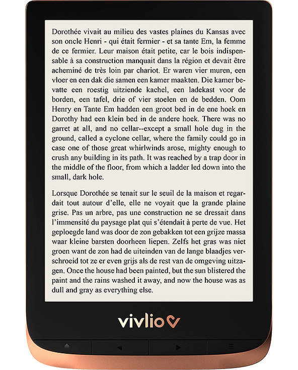 Vivlio Touch HD Plus Liseuse 16 Go Wifi Noir, Cuivre