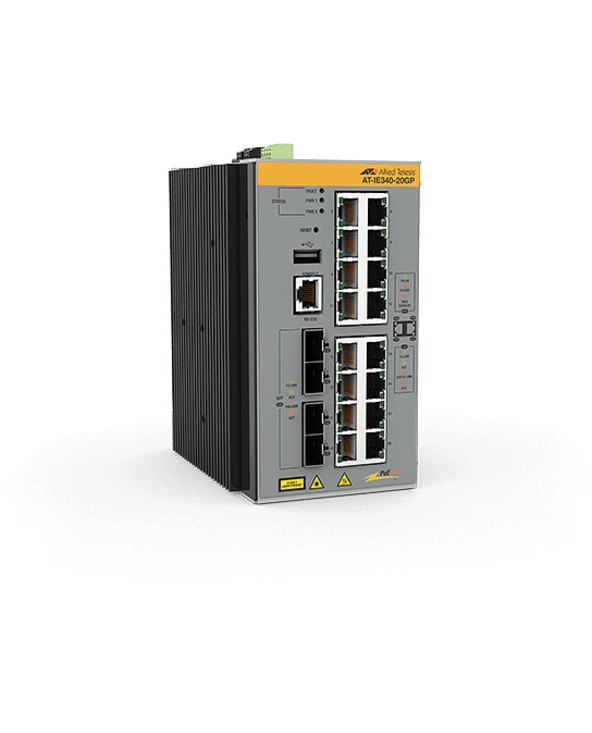 Allied Telesis AT-IE340-20GP-80 Géré L3 Gigabit Ethernet (10/100/1000) Connexion Ethernet, supportant l'alimentation via ce port