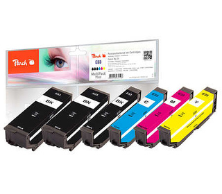 Peach PI200-487 cartouche d'encre 6 pièce(s) Rendement standard Noir, Cyan, Magenta, Jaune