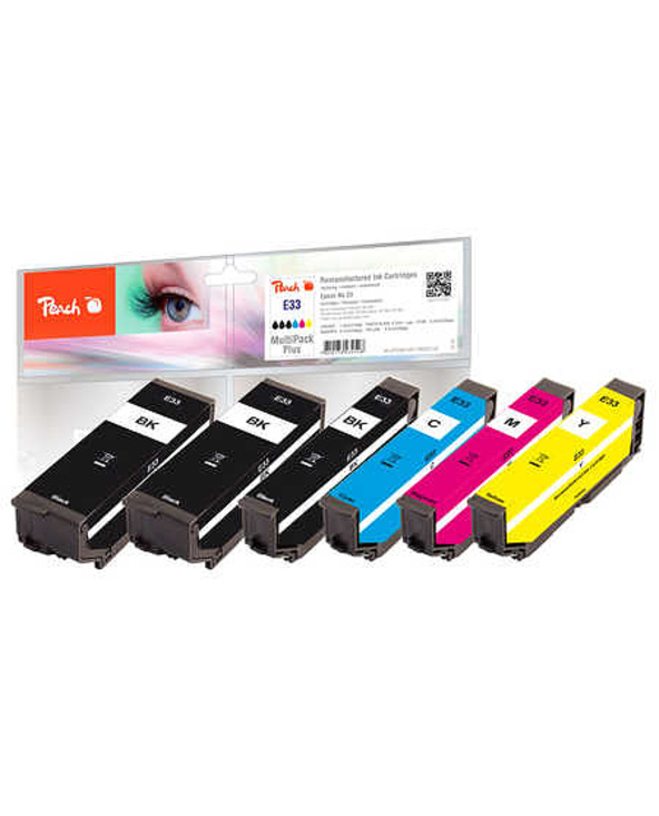 Peach PI200-487 cartouche d'encre 6 pièce(s) Rendement standard Noir, Cyan, Magenta, Jaune