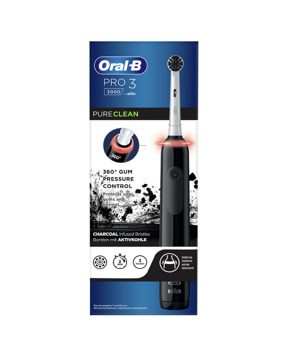 Oral-B Pro 3 80349852 brosse à dents électrique Adulte Brosse à dents oscillante Noir, Blanc