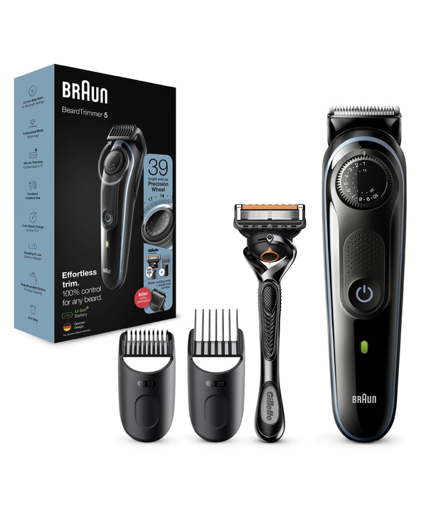 Braun BeardTrimmer 5 BT5341 Noir, Bleu