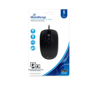 MediaRange MROS211 souris Ambidextre USB Type-A Optique 1000 DPI
