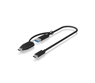 ICY BOX IB-CB033 câble USB 0,35 m USB 3.2 Gen 2 (3.1 Gen 2) USB C USB A Noir