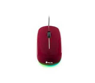 NGS Addict Maroon souris Ambidextre USB Type-A Optique 1000 DPI