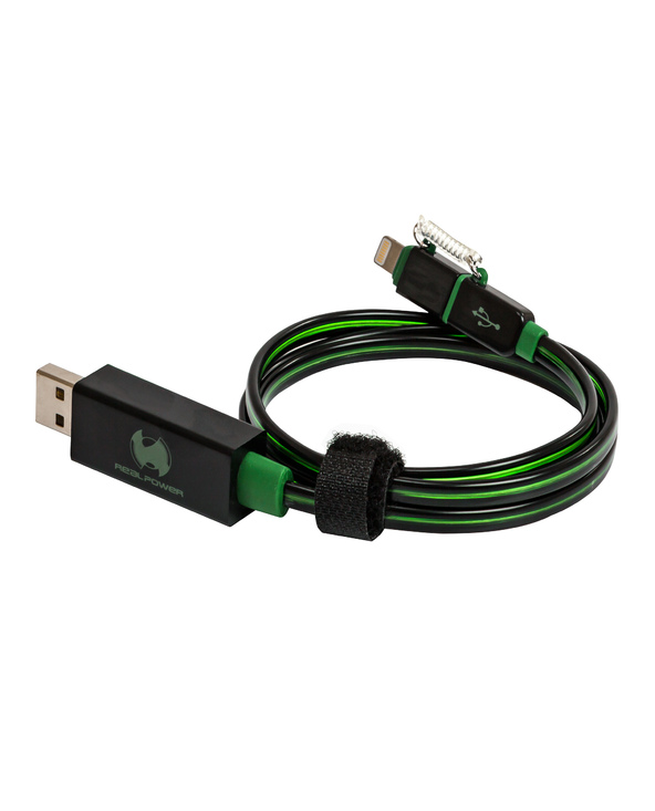RealPower USB A/Lightning 0.75m 0,75 m Noir, Vert