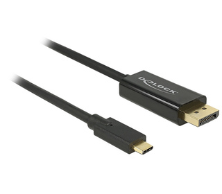 DeLOCK 85255 câble vidéo et adaptateur 1 m USB Type-C DisplayPort Noir