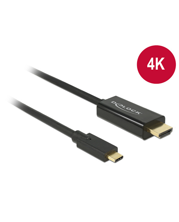 DeLOCK 85258 câble vidéo et adaptateur 1 m USB Type-C HDMI Noir