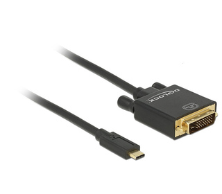 DeLOCK 2m, USB-C/DVI 24+1 adaptateur graphique USB 3840 x 2160 pixels Noir