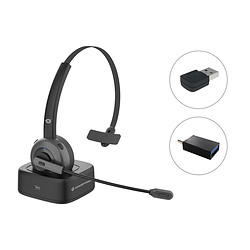 Conceptronic POLONA03BDA écouteur/casque Écouteurs Arceau Bureau/Centre d'appels Bluetooth Socle de chargement Noir