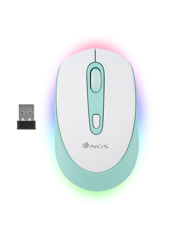 NGS SMOG MINT-RB souris Ambidextre RF sans fil + Bluetooth Optique 2400 DPI