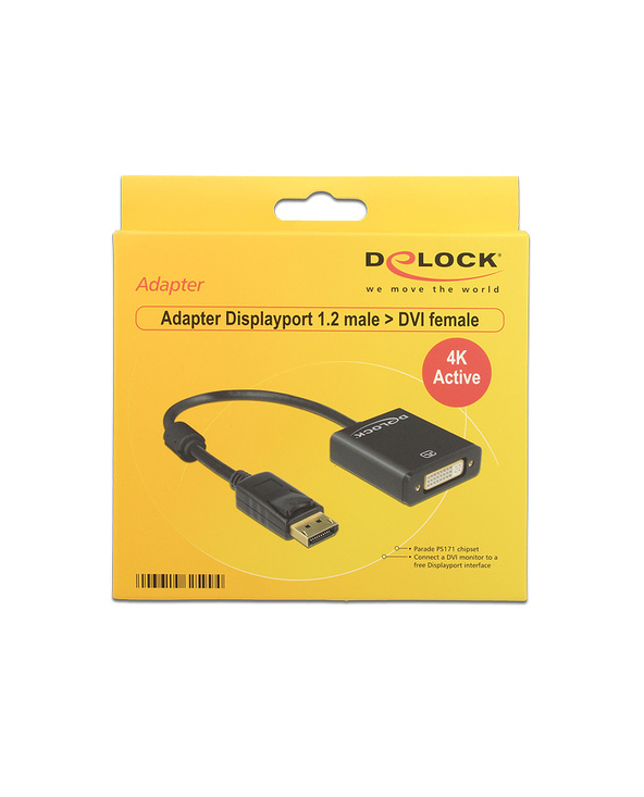DeLOCK 62599 câble vidéo et adaptateur 0,2 m DisplayPort DVI-I Noir