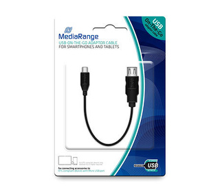 MediaRange MRCS168 câble USB 0,2 m USB 2.0 Micro-USB B USB A Noir