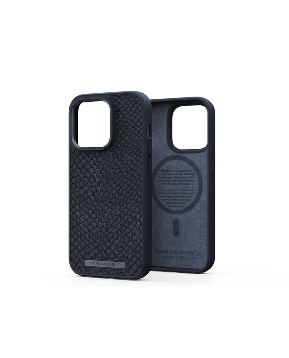 Njord byELEMENTS Salmon Leather Magsafe coque de protection pour téléphones portables 15,5 cm (6.1") Housse Noir