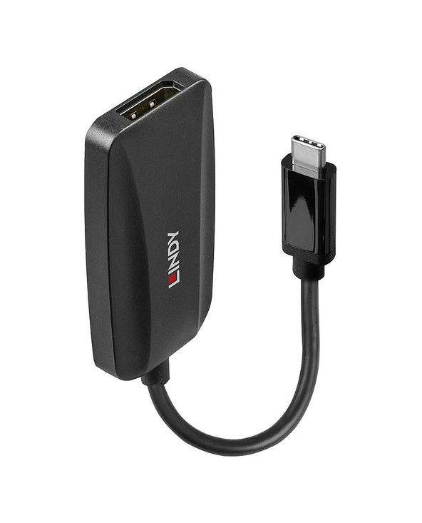 Lindy 43337 câble vidéo et adaptateur 0,13 m USB Type-C DisplayPort Noir