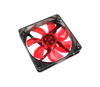 Cooltek Silent Fan 120 Red LED Boitier PC Ventilateur 12 cm Noir, Rouge