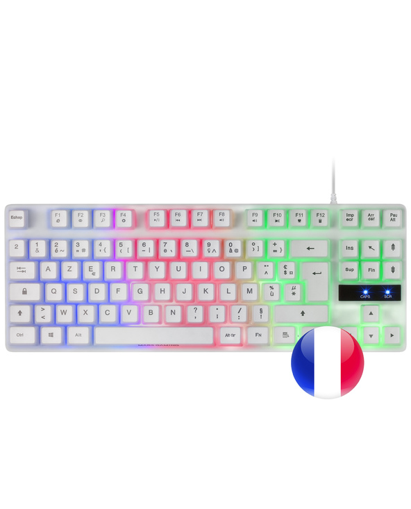Mars Gaming MK02WFR clavier USB AZERTY Français Blanc