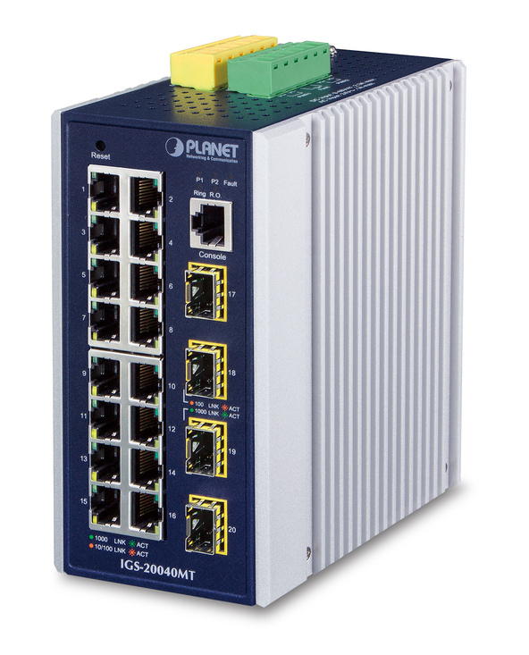 PLANET IGS-20040MT commutateur réseau Géré L2+ Gigabit Ethernet (10/100/1000) Bleu, Blanc