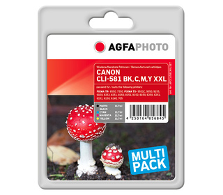 AgfaPhoto APCCLI581XXLSET cartouche d'encre 4 pièce(s) Compatible Cyan, Magenta, Photo noire, Jaune