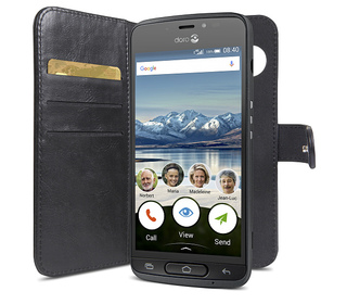 Doro 7330 coque de protection pour téléphones portables Étui avec portefeuille Noir
