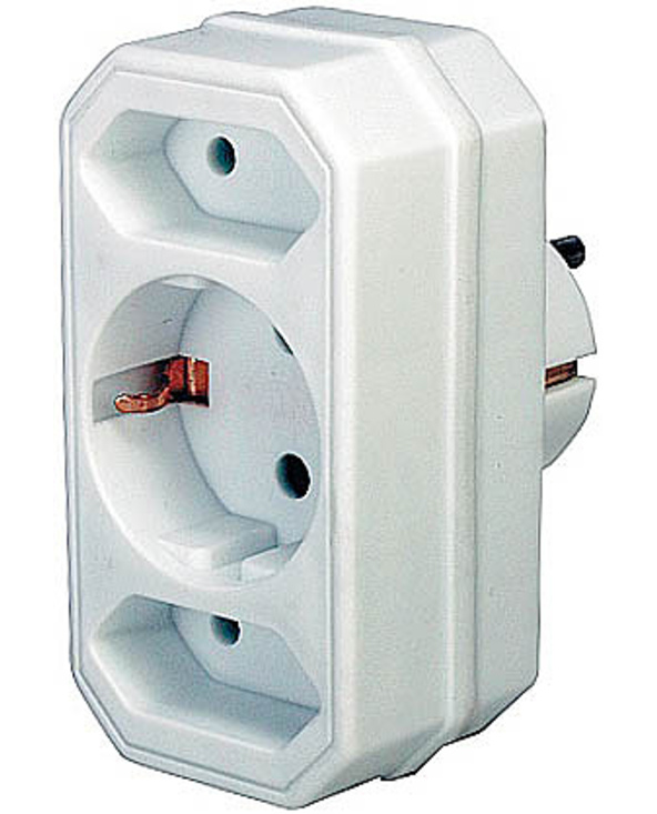 Brennenstuhl Adapter with 2 + 1 sockets adaptateur de puissance & onduleur Blanc