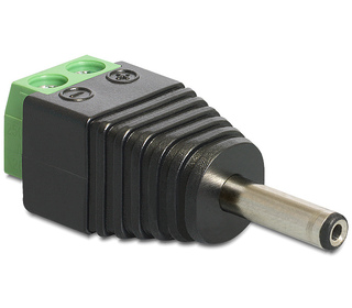 DeLOCK 65434 changeur de genre de câble DC 1.3 x 3.5 mm 2p Noir, Vert, Argent