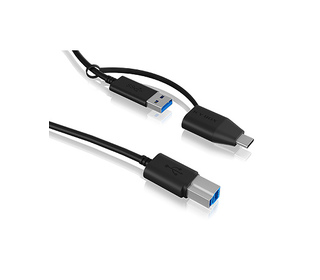 ICY BOX IB-CB032 câble USB 1 m USB 3.2 Gen 1 (3.1 Gen 1) USB B USB A Noir
