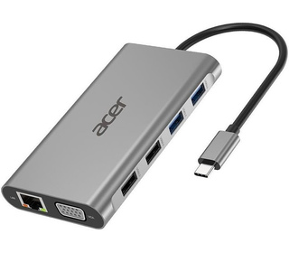 Acer 11in1 Type C dongle Avec fil USB 3.2 Gen 1 (3.1 Gen 1) Type-C Argent